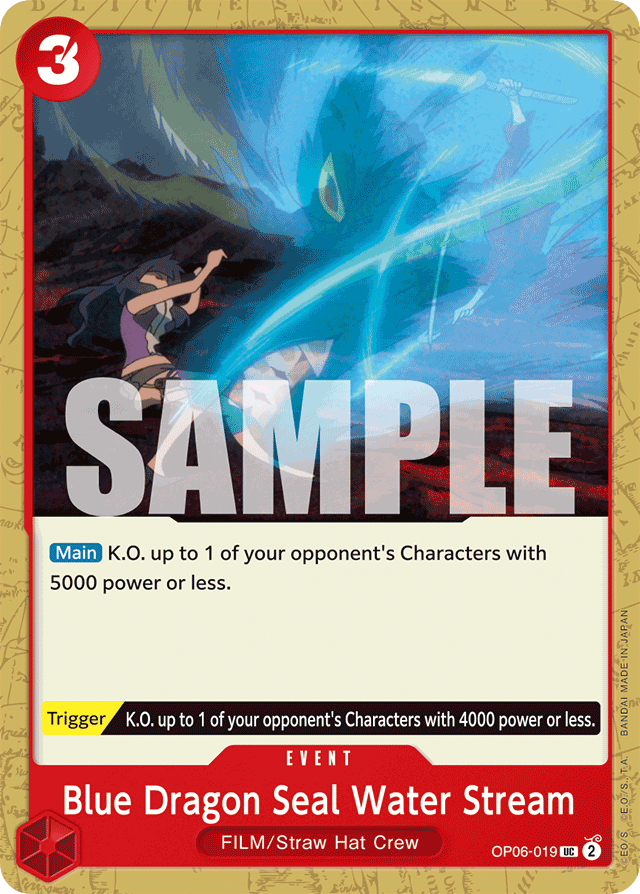 Blue Dragon Seal Water Stream OP06-019