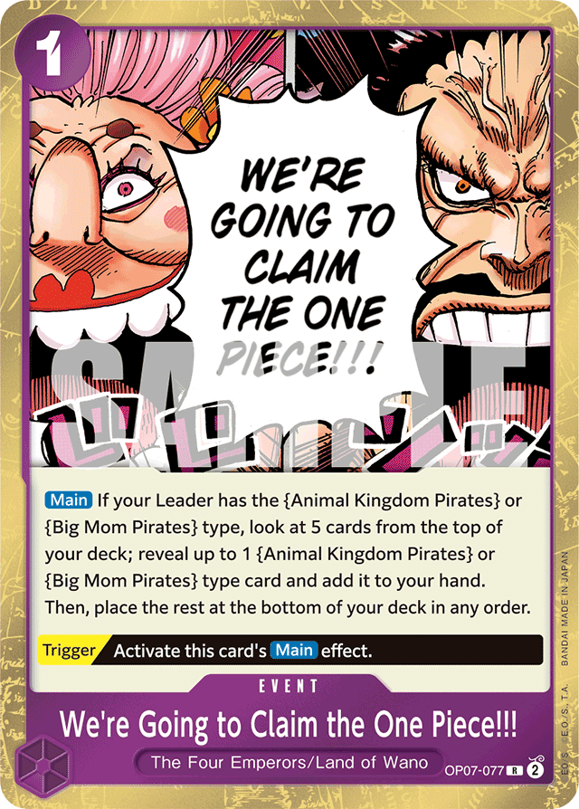 We're Going to Claim the One Piece!!! OP07-077