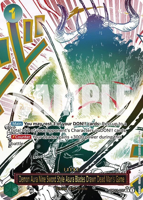 Demon Aura Nine Sword Style Asura Blades Drawn Dead Man's Game OP12-037