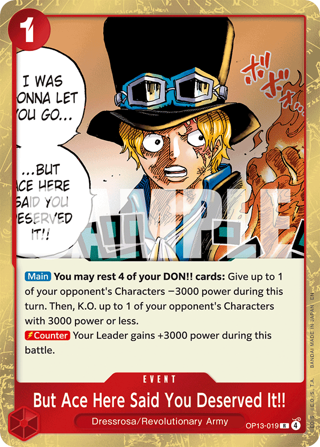 But Ace Here Said You Deserved It!! OP13-019