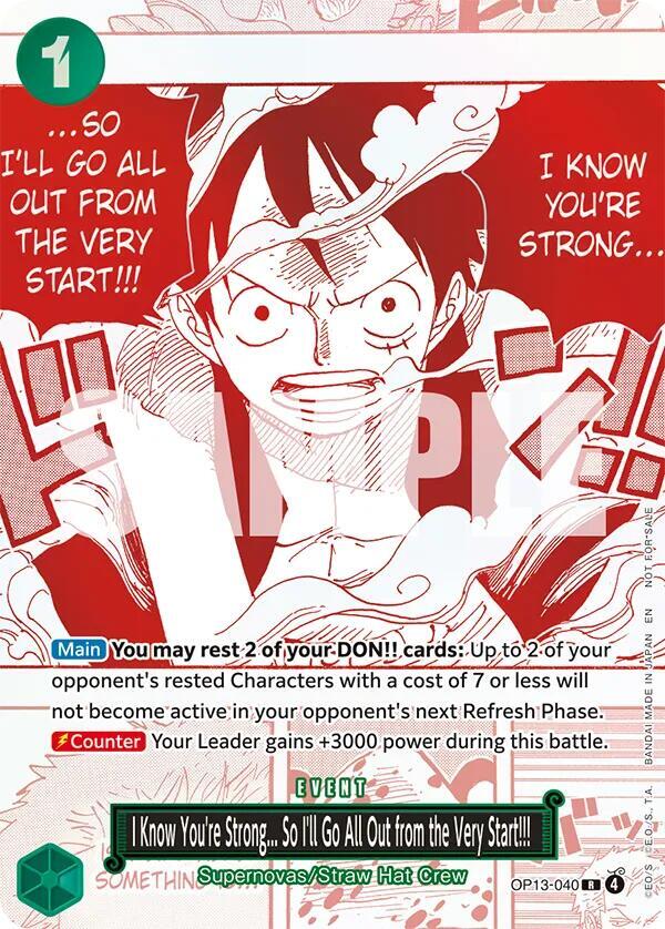 I Know You're Strong... So I'll Go All Out from the Very Start!!! OP13-040