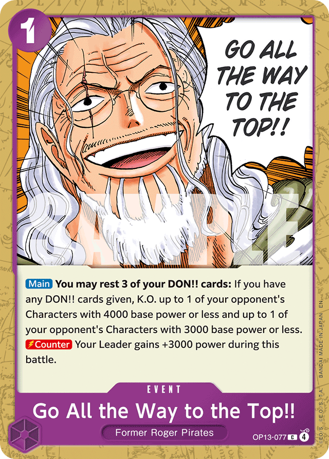 Go All the Way to the Top!! OP13-077