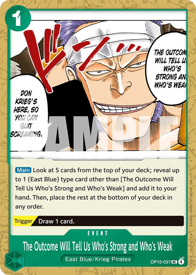 The Outcome Will Tell Us Who's Strong and Who's Weak OP15-037