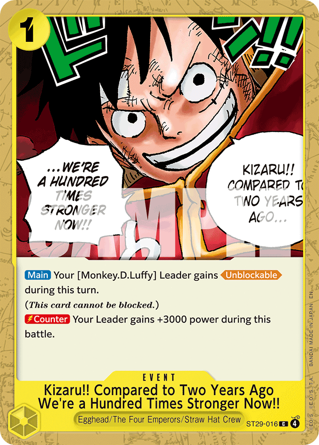 Kizaru!! Compared to Two Years Ago We're a Hundred Times Stronger Now!! ST29-016