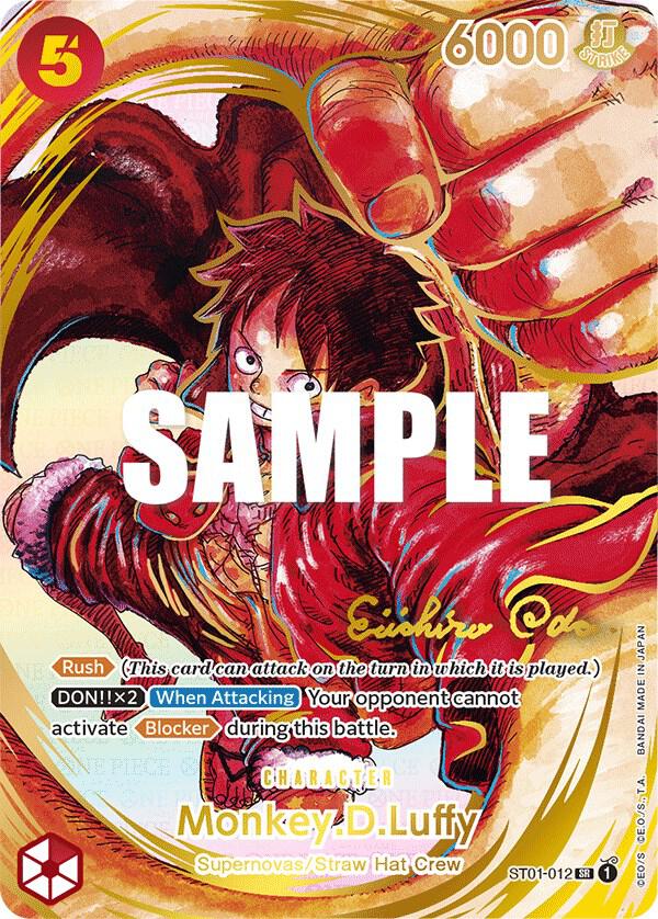 Monkey.D.Luffy (012) (Alternate Art) (Gold-Stamped Signature) ST01-012