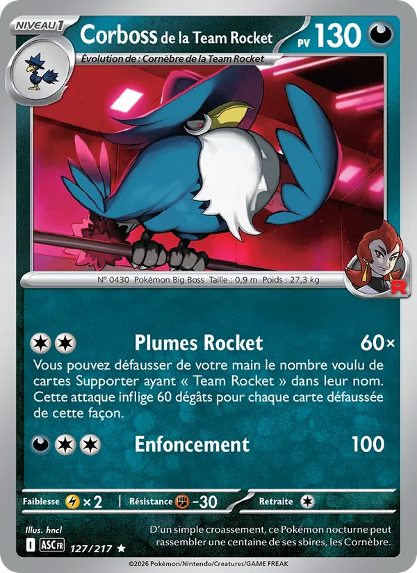 Corboss de la Team Rocket 127/217