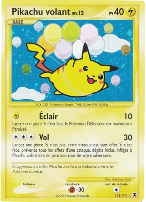 Pikachu volant Niv. 12 113/111