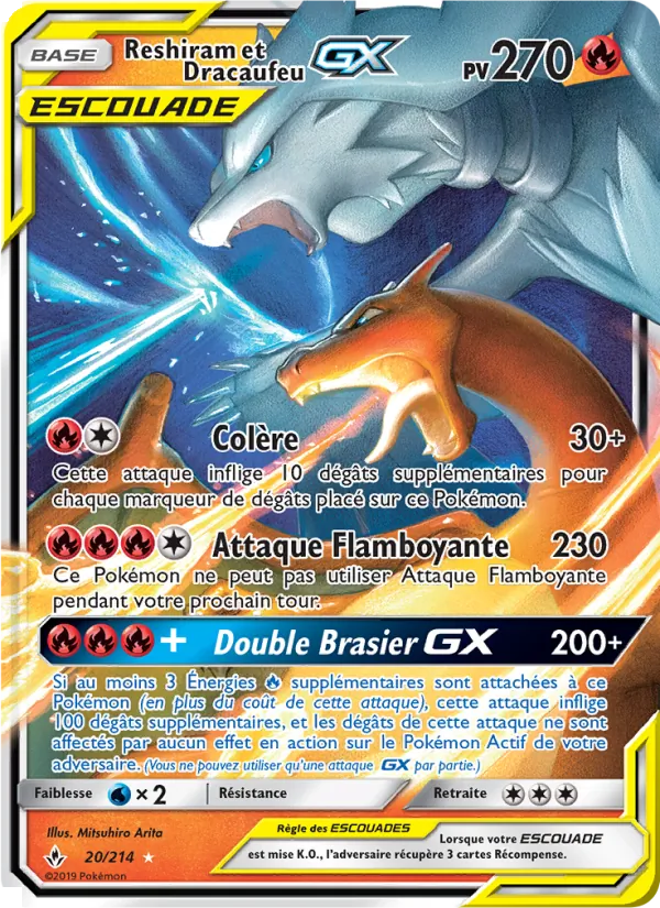 Reshiram et Dracaufeu GX 20/214