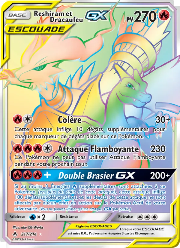 Reshiram et Dracaufeu GX 217/214