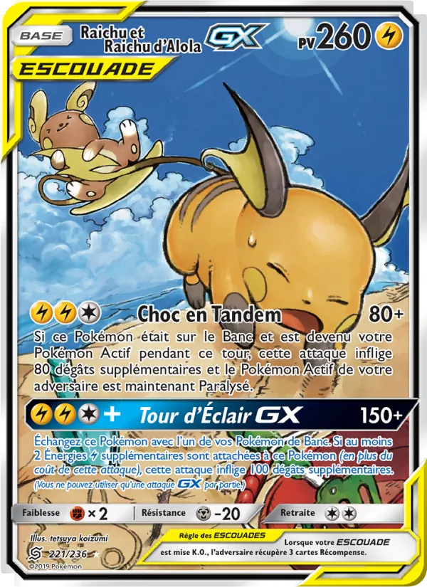 Raichu et Raichu d’Alola GX 221/236