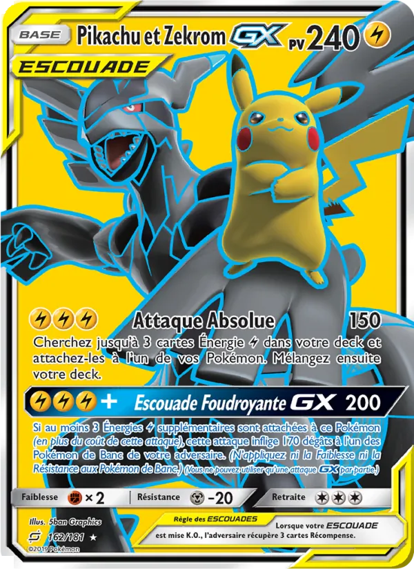 Pikachu et Zekrom GX 162/181