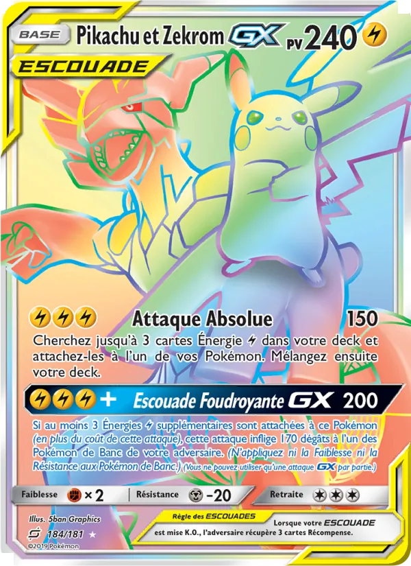 Pikachu et Zekrom GX 184/181