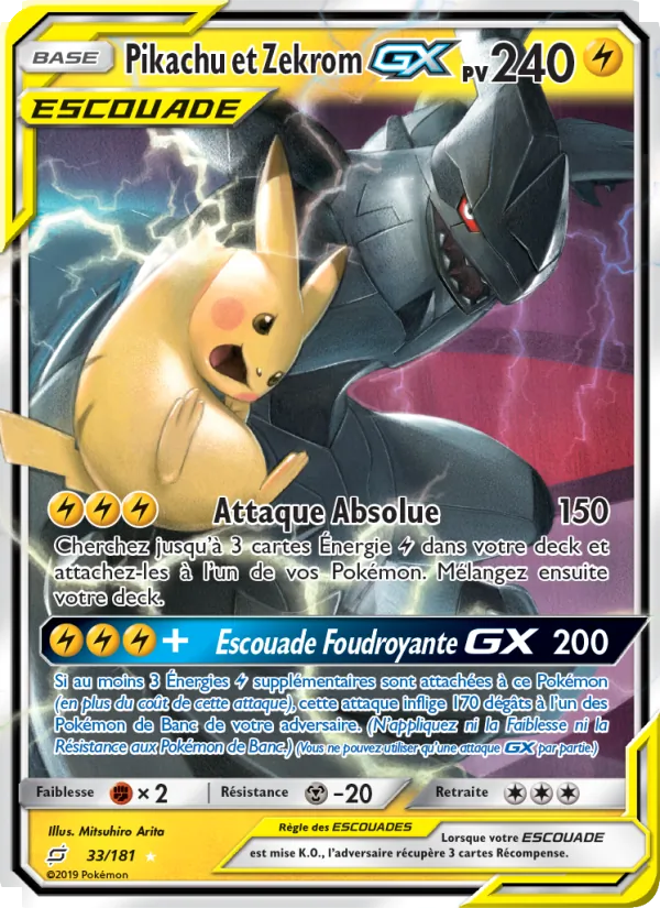 Pikachu et Zekrom GX 33/181