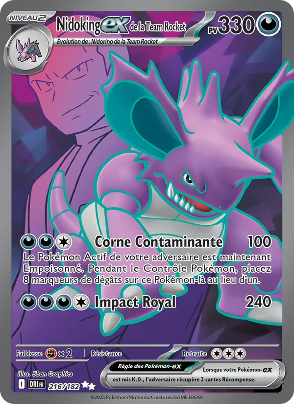 Nidoking-ex de la Team Rocket 216/182