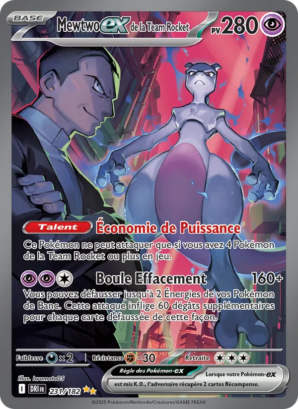 Mewtwo-ex de la Team Rocket 231/182