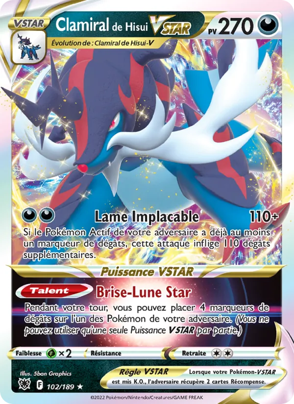 Clamiral de Hisui VSTAR 102/189