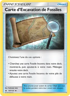 Carte d’Excavation de Fossiles 107